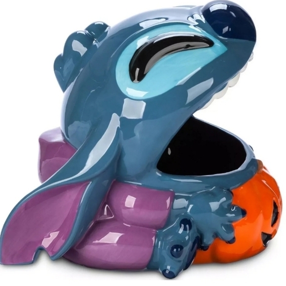 NEW* Large Disney Blue and Purple Stitch Halloween Candy Holder - Picture 1 of 6